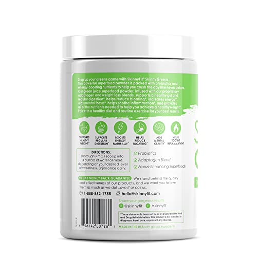 SkinnyFit Mango Splash Skinny Greens, Green Juice Superfood Powder, Natural Energy - AB Mystery