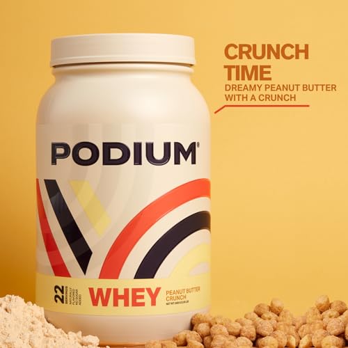 Podium Nutrition, Whey Protein Powder, Peanut Butter Crunch, 22 Servings, 27g of Whey - AB Mystery
