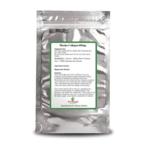 Marine Collagen Capsules - 600mg High Strength Hair, Skin and Joint Supplement - AB Mystery