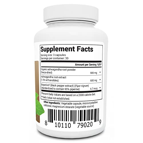 Dr. Berg Ashwagandha Capsules 1500mg - Includes Organic Ashwagandha Root - AB Mystery