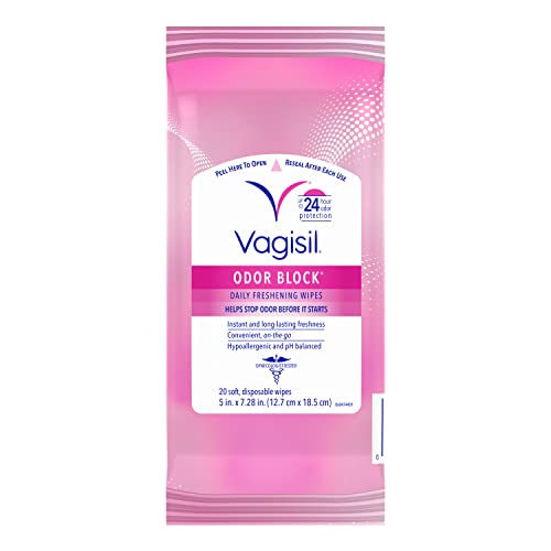Vagisil Odor Block Daily Freshening Wipes for Feminine Hygiene in Resealable Pouch - AB Mystery