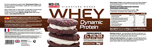 Medi-Evil Nutrition Whey Dynamic Protein, Cookies and Cream Flavour, 2kg, 66 Servings Medi-Evil Nutrition