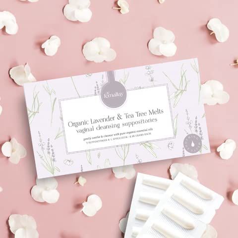 Femallay Lavender and Tea Tree Oil Vaginal Cleansing Suppositories for Hygiene, 100% Natural Melts - AB Mystery