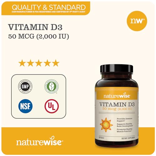 NatureWise Vitamin D3 2000iu (50 mcg) Healthy Muscle Function, and Immune Support - AB Mystery