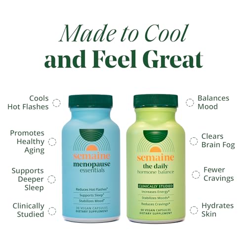 Semaine Peri/Menopause Bundle for Thicker Hair, Hot Flashes, Deeper Sleep, Fewer Cravings, Better Moods - AB Mystery