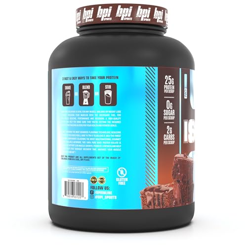 BPI Sports ISO HD Isolate Protein Chocolate Brownie - 69 Servings, 5.4 pounds - AB Mystery