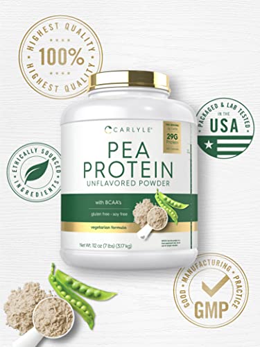 Carlyle Pea Protein Powder with BCAA'S 7lb | Unflavored | 29G Protein | Non-GMO, Gluten - AB Mystery