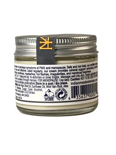 Indian Meadow Herbals Wild Yam Root Cream (2oz) - Organic Balancing Cream for PMS & Menopause Relief - AB Mystery