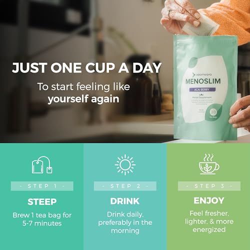 VoomVaya MenoSlim Tea - Natural Menopause Supplements, Perimenopause & Estrogen - AB Mystery