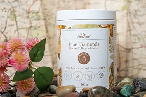 Vitazam Fine Diamond Bovine Collagen Powder - Hydrolyzed Type 1 & 3 Collagen Powder Protein - AB Mystery