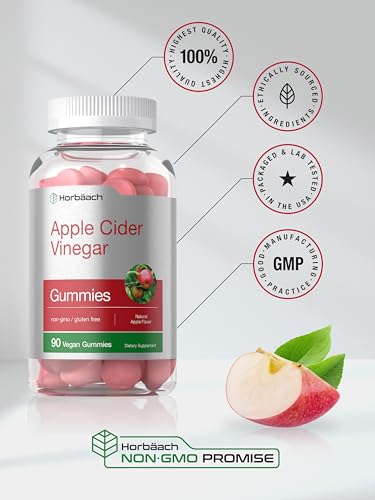 Horbaach Vegan Apple Cider Vinegar Gummies | 90 Count | ACV Supplement | Natural - AB Mystery