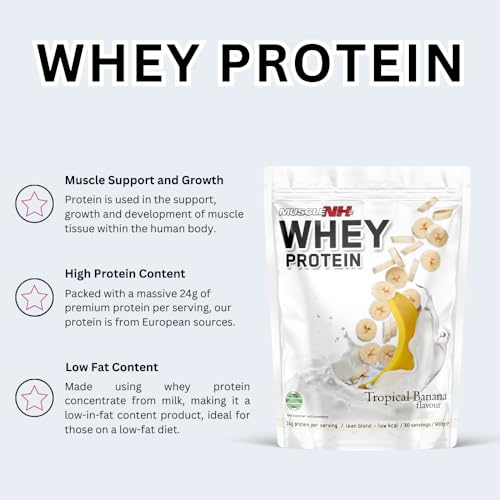MuscleNh2 Whey Protein Powder Milk Protein, Soy Free, Gluten Free, Naturally Occurring BCAAs MuscleNh2