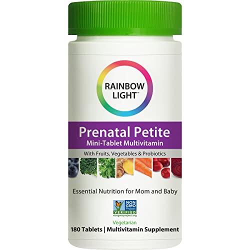 Rainbow Light Prenatal Petite Mini-Tab Multivitamin Plus Superfoods & Probiotics - Organic Daily Rainbow Light