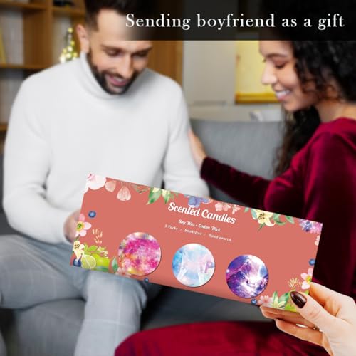 Scented Candles Gift Set, 3 Pack Soy Candles Gift Set Candles for Home Scented, Gifts for Women Men - AB Mystery