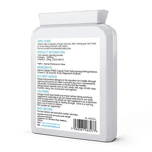 Marine Collagen 600mg 60 Capsules - Highly Bioavailable Naticol® Type 1 - AB Mystery