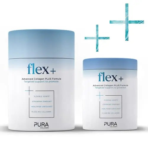 Pura Collagen Powdered Supplement Flex+, 10,000 mg Hydrolysed Peptides, Vitamin C & Manganese - AB Mystery