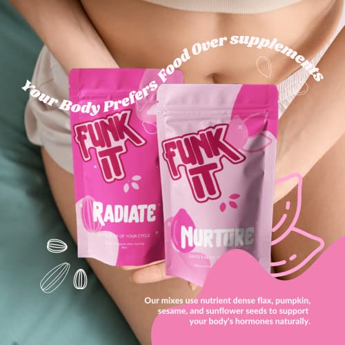 Funk It Wellness Seed Cycling Kit | Organic PMS Relief | Monthly Supply | Soothe Cramps, Hormonal Acne - AB Mystery