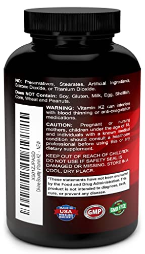 Vitamin K2 (MK7 & MK4) with D3 Supplement - Vitamin K & D as MK-7 100mcg, MK-4 500mcg - AB Mystery