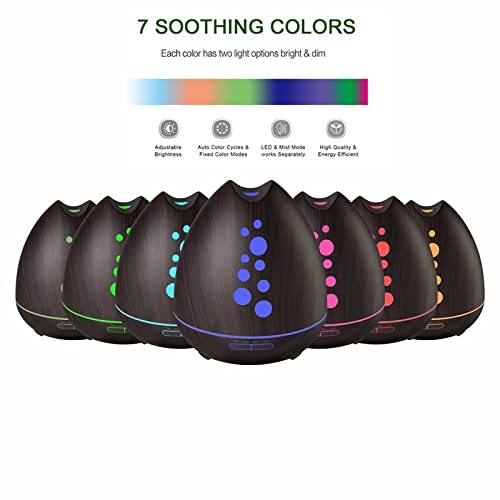 TGE Unique 400ML Essential Oil Diffuser for Essential Oils Bluetooth Music Speaker with Remote 7 Color LED - AB Mystery
