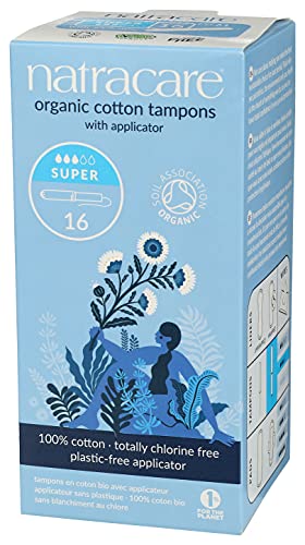 Natracare Organic Cotton Super Tampons with Cardboard Applicator, Plastic Free, Chlorine Free - AB Mystery