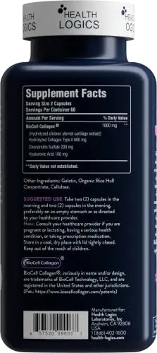 Health Logics BioCell Collagen Joint and Skin Care 120 Capsules HEALTH LOGICS