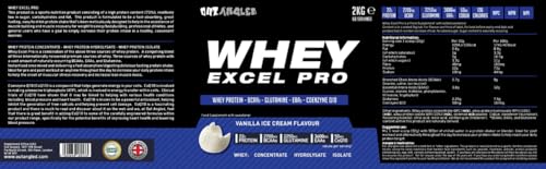 Out Angled Whey Excel Pro Whey Protein Powder Vanilla Flavour, 2kg, 66 Servings, High Protein Powder OUT ANGLED