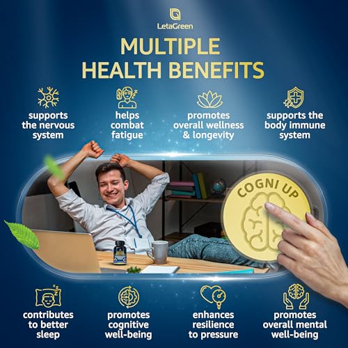 LetaGreen Organic Lions Mane Supplement Capsules - 120 Real Mushrooms Lion's Mane - AB Mystery