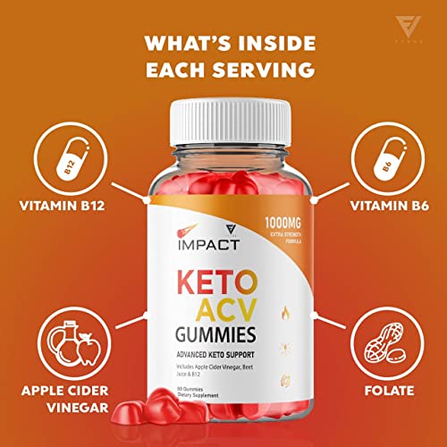 (2 Pack) Impact Keto Gummies for Weight Loss and Belly Fat Diet, AVC Keto ACV Advanced