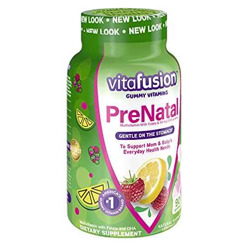 Vitafusion Prenatal DHA and Folic Acid Gummy Vitamins, 180 Count (Pack of 2) Vitafusion