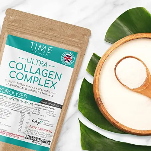 Ultra Collagen Complex - 126g Powder - Hydrolysed - Types I, II, III, V & X Collagen - AB Mystery