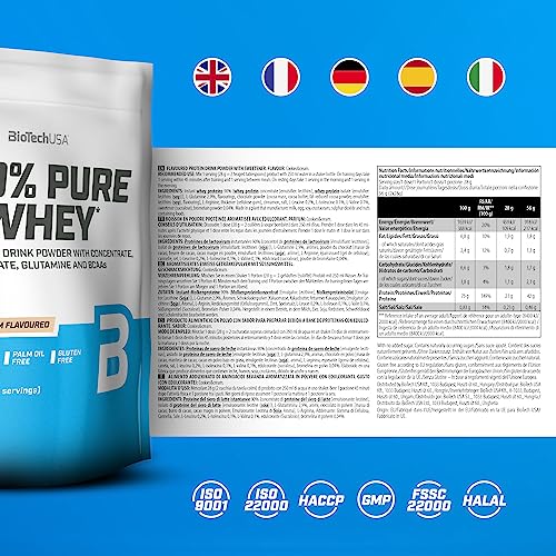 BioTechUSA 100% Pure Whey | Protein Powder with BCAA and Glutamine | Gluten-Free, Palm Oil Free BioTechUSA
