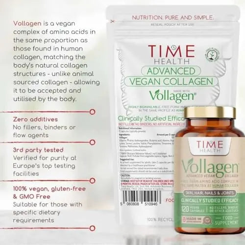 Vollagen® Advanced Vegan Collagen - 18 Amino Acid Complex in Ratio of Collagen - AB Mystery