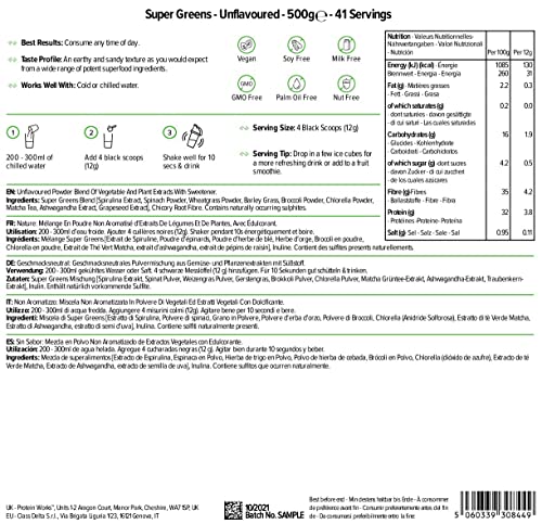 Protein Works Super Greens Powder | Nutrient Dense Detox Shake | Supports Immune System Protein Works