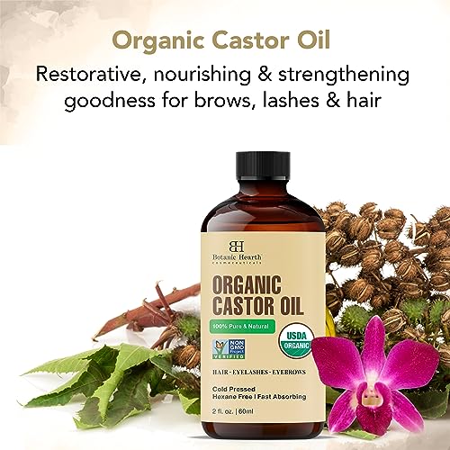 Botanic Hearth Castor Oil | USDA Certified Organic |100% Pure & Hexane Free | Cold Pressed | Growth - AB Mystery