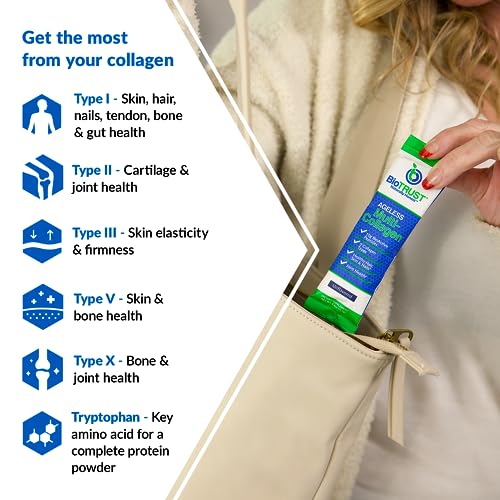 BioTrust Ageless Multi Collagen Peptides Powder – Types I, II, III, V, X – Unflavored Collagen - AB Mystery