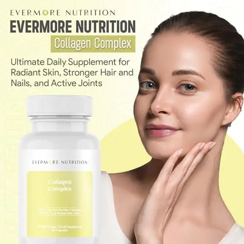 EVERMORE NUTRITION Grass Fed Collagen Complex with Hyaluronic Acid, Vitamin C and Active Peptides - AB Mystery