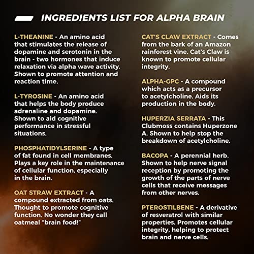 ONNIT Alpha Brain (120ct) - Over 1 Million Bottles Sold - Premium Nootropic Brain Sup - AB Mystery