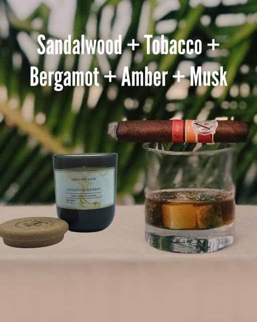 Sandalwood Bourbon Non-Toxic Candles | Natural Candles for Men |Aromatherapy Candle Relaxing - AB Mystery