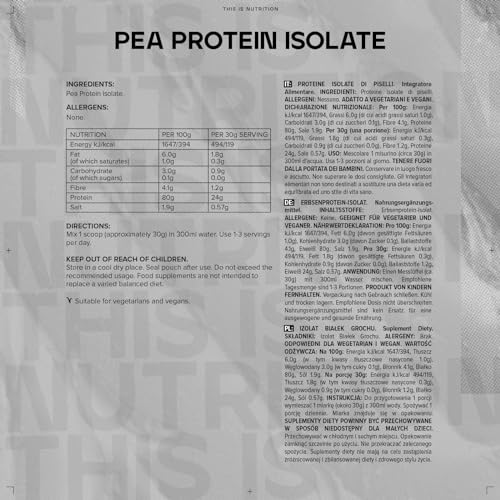 Bulk Pea Protein Isolate Powder, Vegan Protein Shake, 2.5 kg Bulk