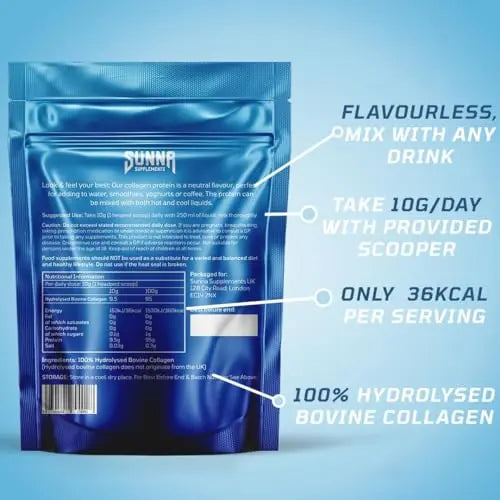 SUNNA SUPPLEMENTS - Halal Bovine Collagen Protein Powder for Hair, Skin, Nails and Joints SUNNA SUPPLEMENTS