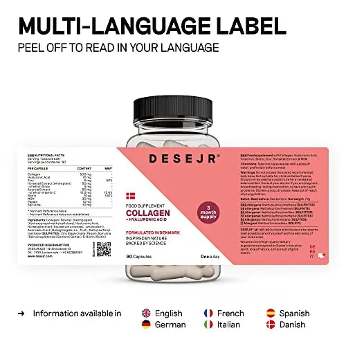 DESEJR Collagen & Hyaluronic Acid 90 Capsules (3 Months) - AB Mystery