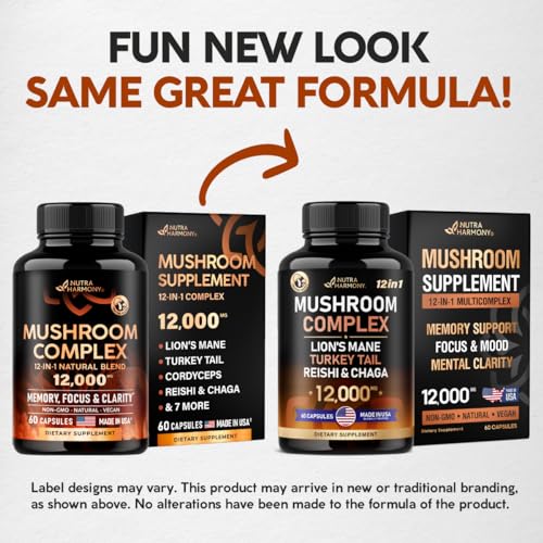 Mushroom Supplement - Organic Lion's Mane | Turkey Tail | Chaga | Cordyceps | Reishi - AB Mystery