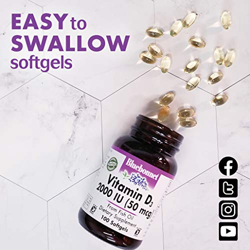 Bluebonnet Nutrition Vitamin D3 2000 IU50 mcg High Potency Immune Support - AB Mystery