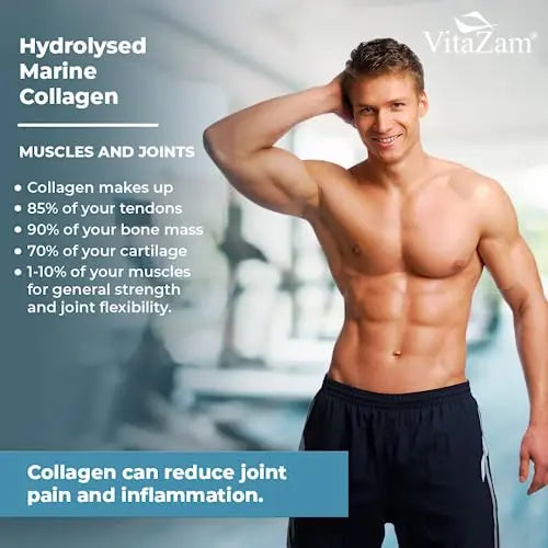 Vitazam Pure Marine Collagen Powder - 100% Hydrolysed Collagen Peptides for Hair Skin and Nails - AB Mystery