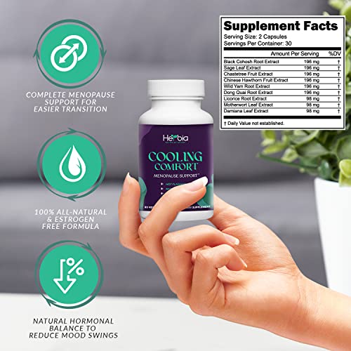 HERBIA Natural Menopause and PMS Supplement - Hormonal Balance, Estrogen-Free Herbal - AB Mystery