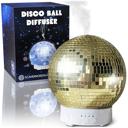 Disco Ball Diffuser Rotating - 300 ML Mirror Ball Oil Diffuser, Essential Oils Diffusers for Home