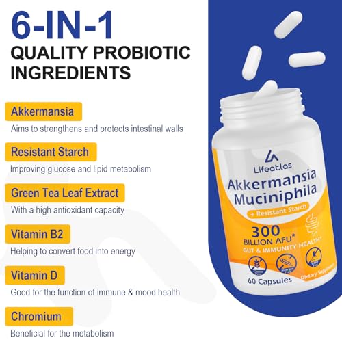 300 Billion AFU Akkermansia Muciniphila - Live Akkermansia Probiotics for Women & Men - AB Mystery