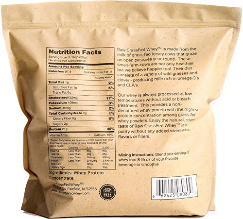 100% Raw Grass Fed Whey - Happy Healthy Cows, COLD PROCESSED Undenatured - AB Mystery