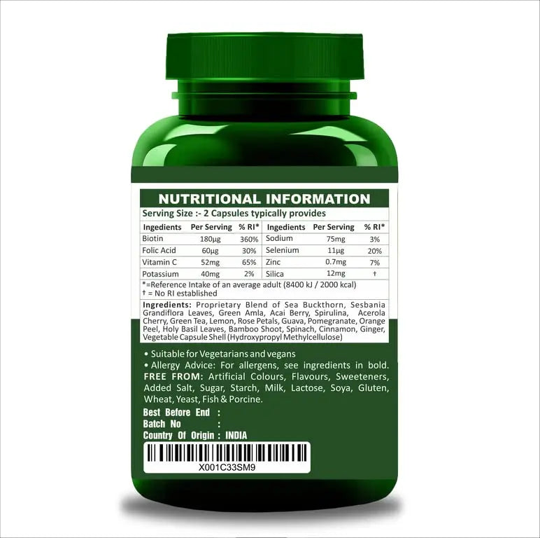 Herbal Magic's Pure & Natural Blend - Collagen Builder Capsules x 60 - Made from 17 Fruits - AB Mystery