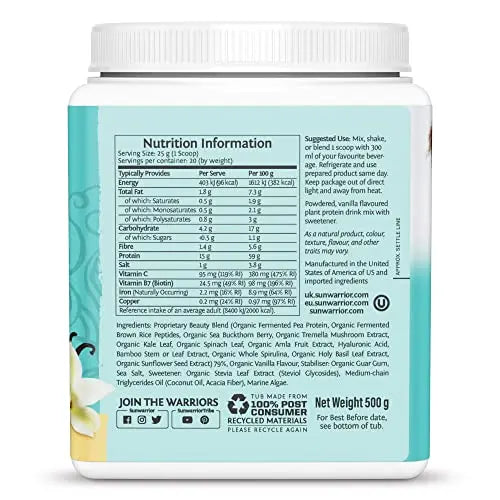 Sunwarrior Plant-Based Vegan Youthful Beauty Collagen Building Protein Peptides - AB Mystery